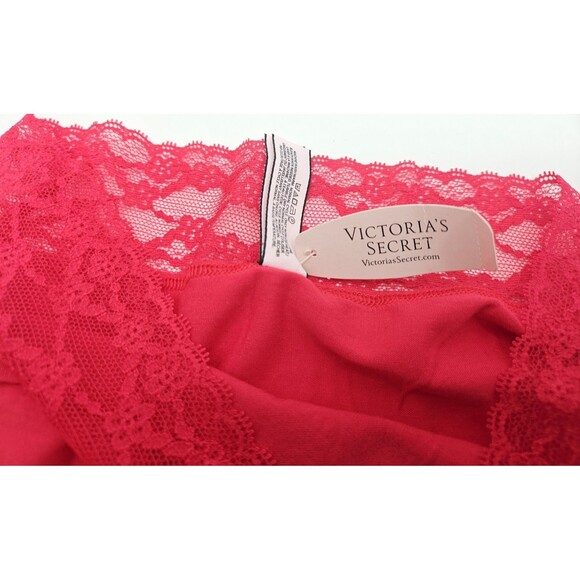 VICTORIA’S SECRET Soft Cotton blend Lace Low Rise Hip Hugger Panty Size S/P Red - Picture 3 of 5